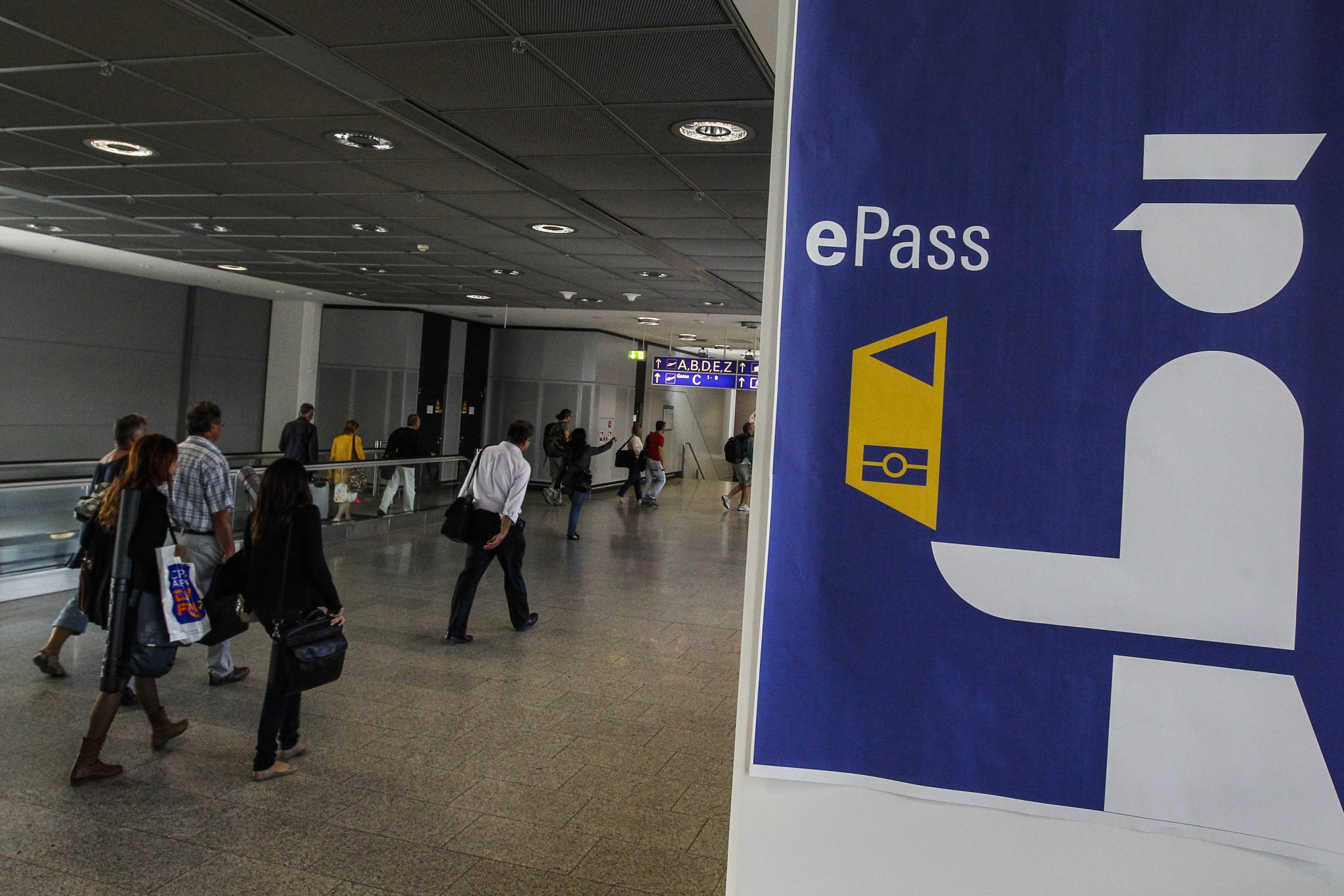 ©-European-Union-2011, Illustration showing the EasyPASS system at Frankfurt Airport custom on September 24, 2012.